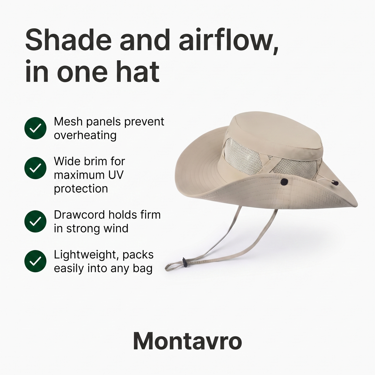 Breathable Hiking Hat with Wide Adjustable Brim