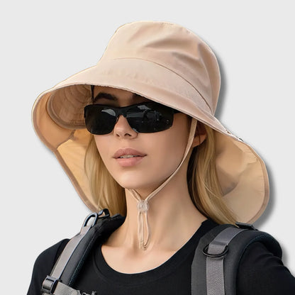 Chapeau de Randonnée Femme Anti-UV à Large Bord et Pan de Nuque