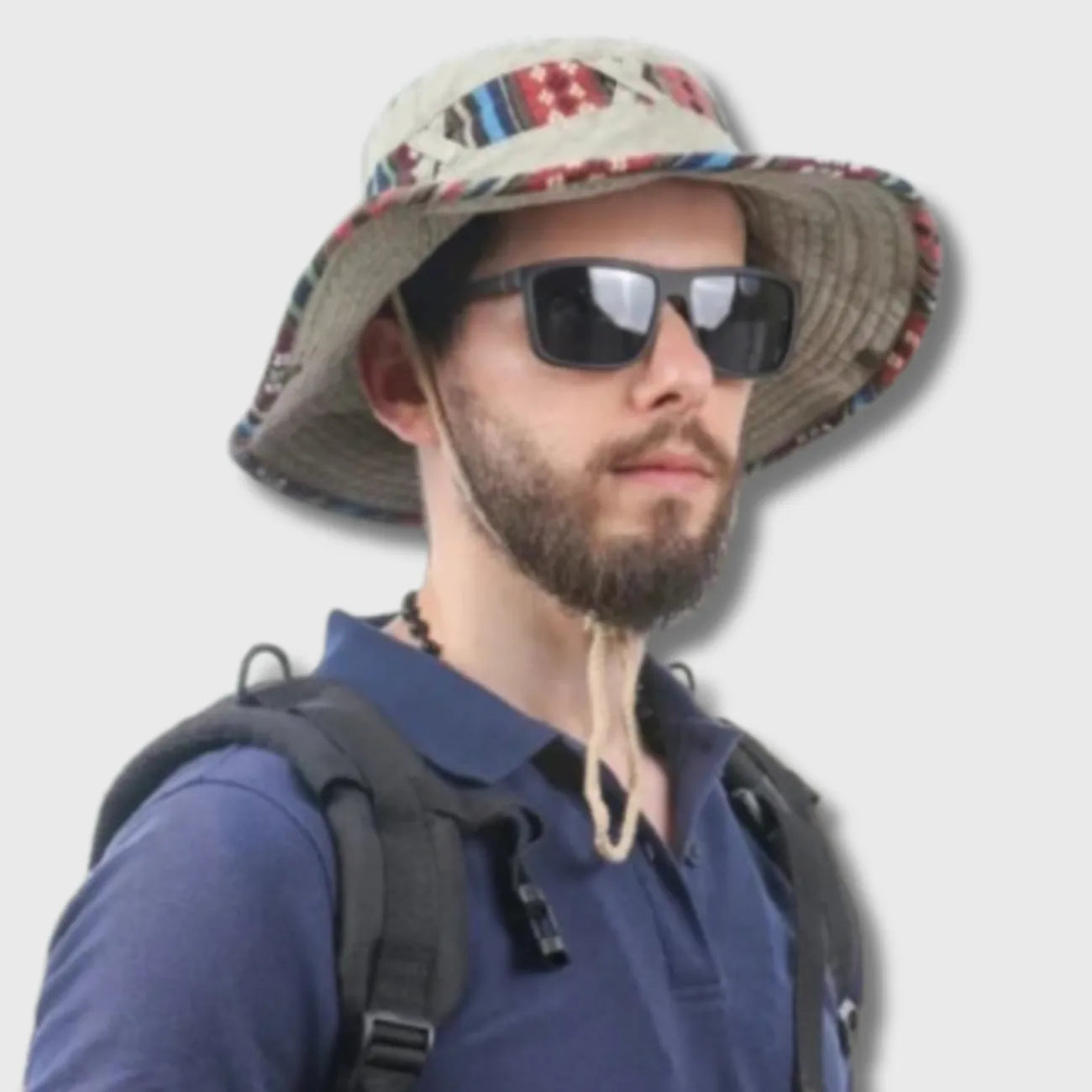 Chapeau de Trekking Anti-UV à Large Bord et Cordon Réglable pour Randonnée