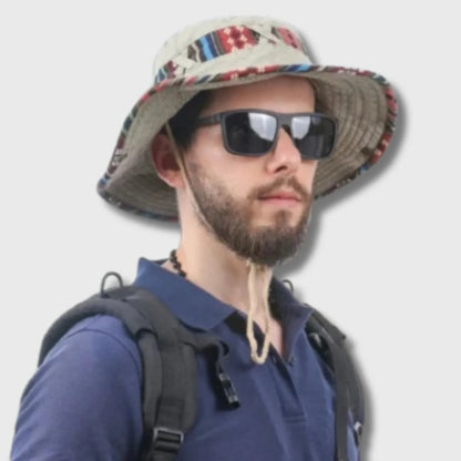 Chapeau de Trekking Anti-UV à Large Bord et Cordon Réglable pour Randonnée