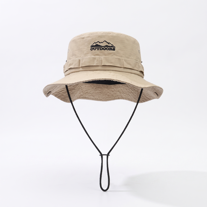 Adjustable and Foldable Cotton Outdoor Sun Hat for Hiking