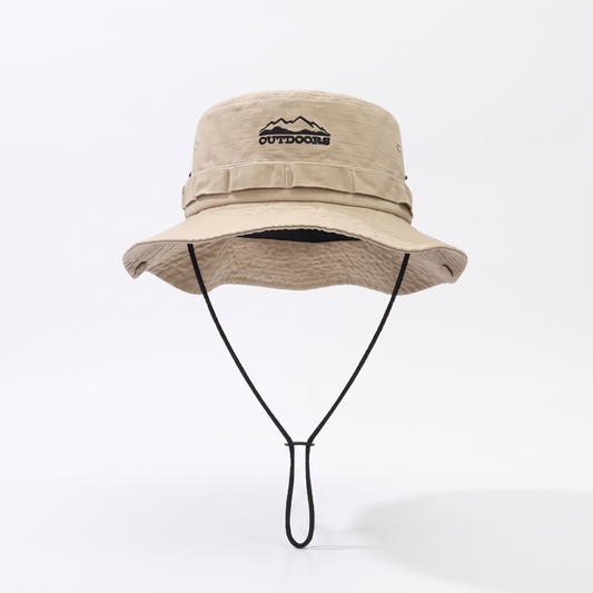 Adjustable and Foldable Cotton Outdoor Sun Hat for Hiking