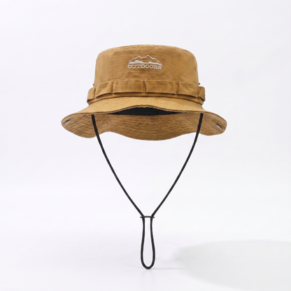 Adjustable and Foldable Cotton Outdoor Sun Hat for Hiking
