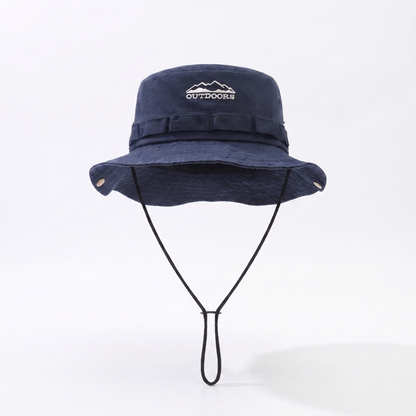 Adjustable and Foldable Cotton Outdoor Sun Hat for Hiking