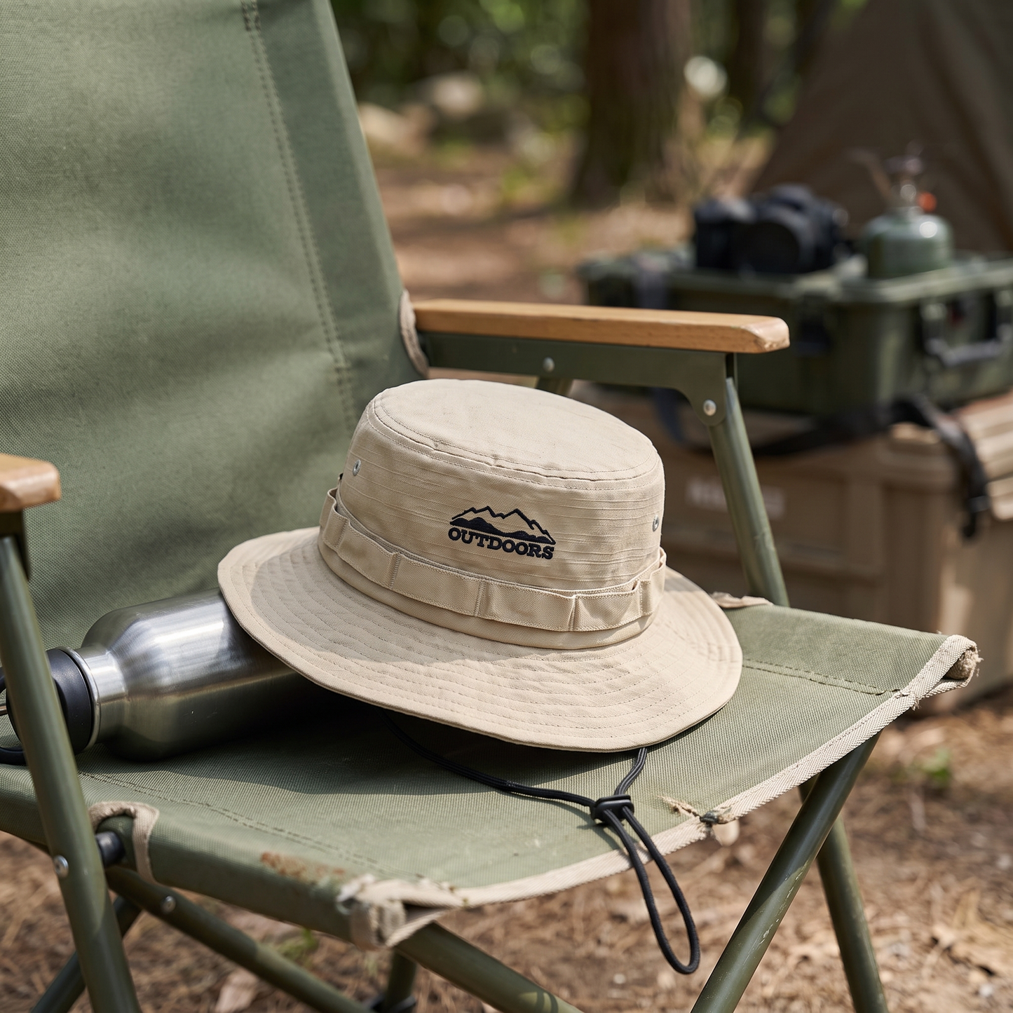 Adjustable and Foldable Cotton Outdoor Sun Hat for Hiking