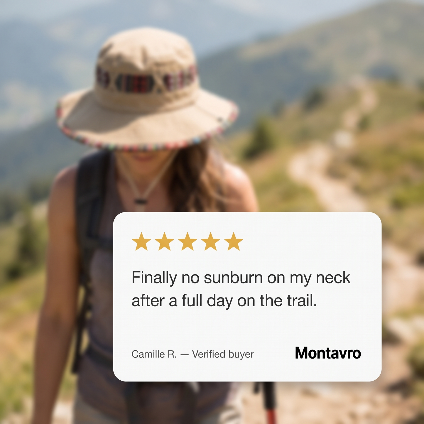 Anti-UV Trekking Hat with Wide Brim and Adjustable Drawstring for Hiking