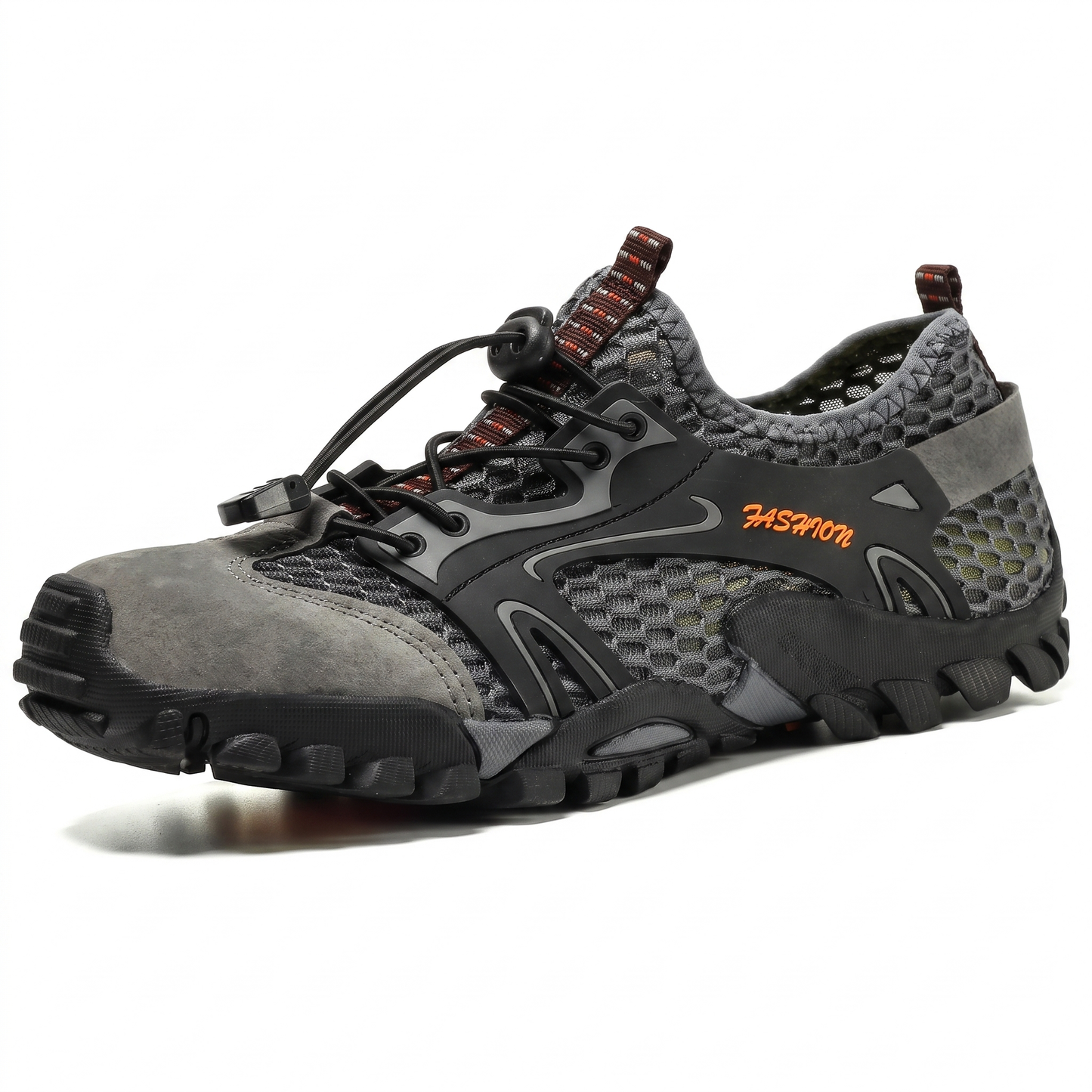 Men's Breathable Mesh Draining Water Shoes with Flexible Anti-Slip Sole and Quick Lacing
