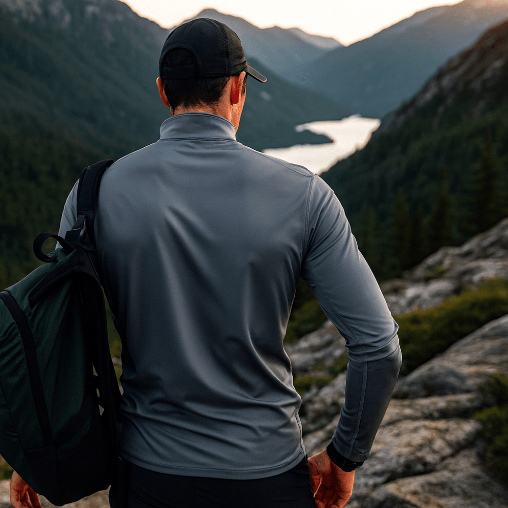 Pustende herreturskjorte med lange ermer og UV-beskyttelse
