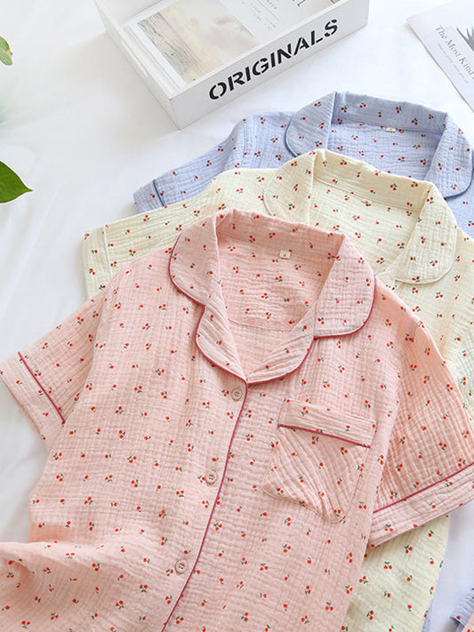 Chloé – Pyjama en coton doux à imprimé cerises
