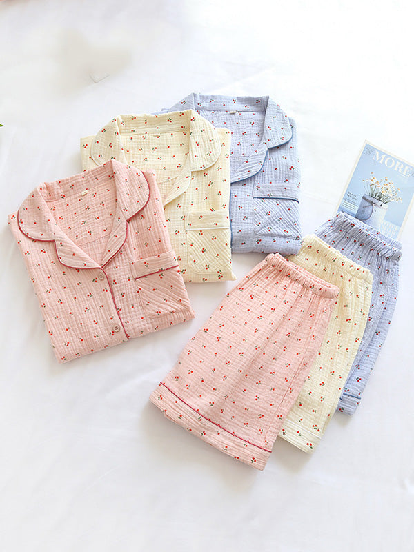 Chloé – Pyjama en coton doux à imprimé cerises