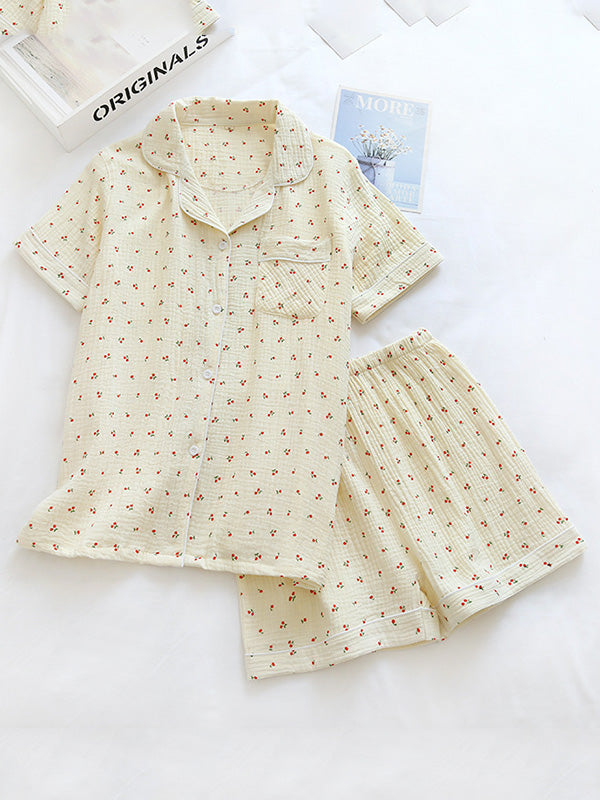 Chloé – Pyjama en coton doux à imprimé cerises