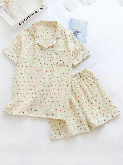 Chloé – Pyjama en coton doux à imprimé cerises