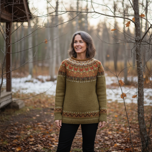Clara – Warm Fair Isle Sweater with Rustic Charm