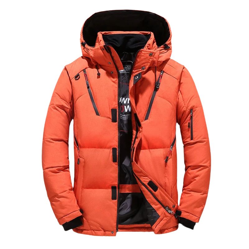 Herredunjakke – vattert med avtakbar hette