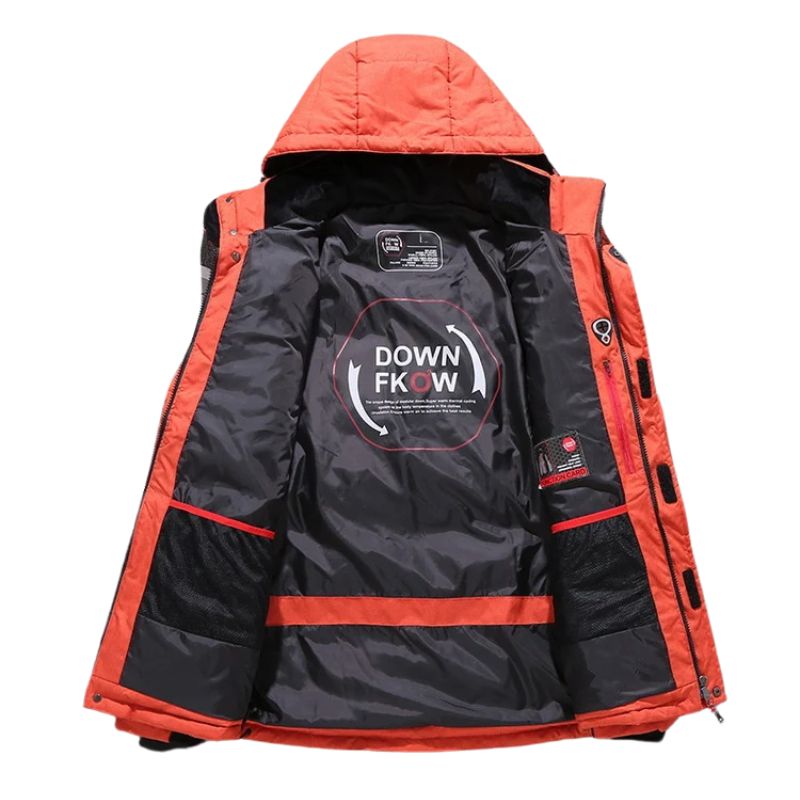 Herredunjakke – vattert med avtakbar hette