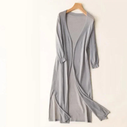 Emma – Long soft and light cardigan in open knit