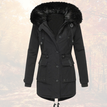 Emma – Parka d’hiver chaude avec col en fausse fourrure