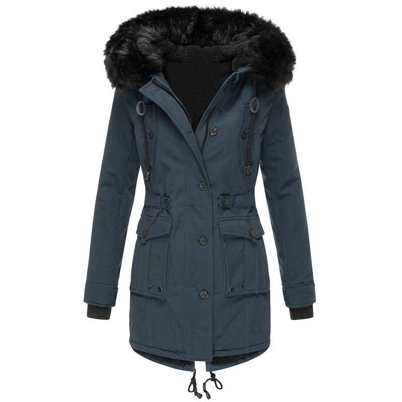 Emma – Parka d’hiver chaude avec col en fausse fourrure