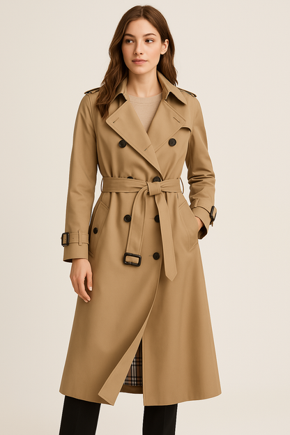 Emma – Elegant trench coat in structured polyester