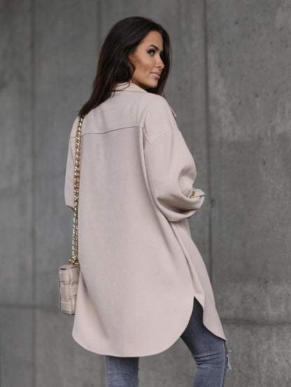 Emma – Soft and elegant jacket in linen-look wool