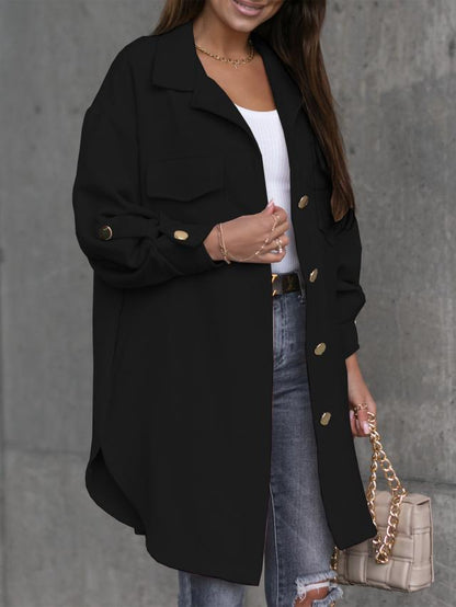 Emma – Soft and elegant jacket in linen-look wool