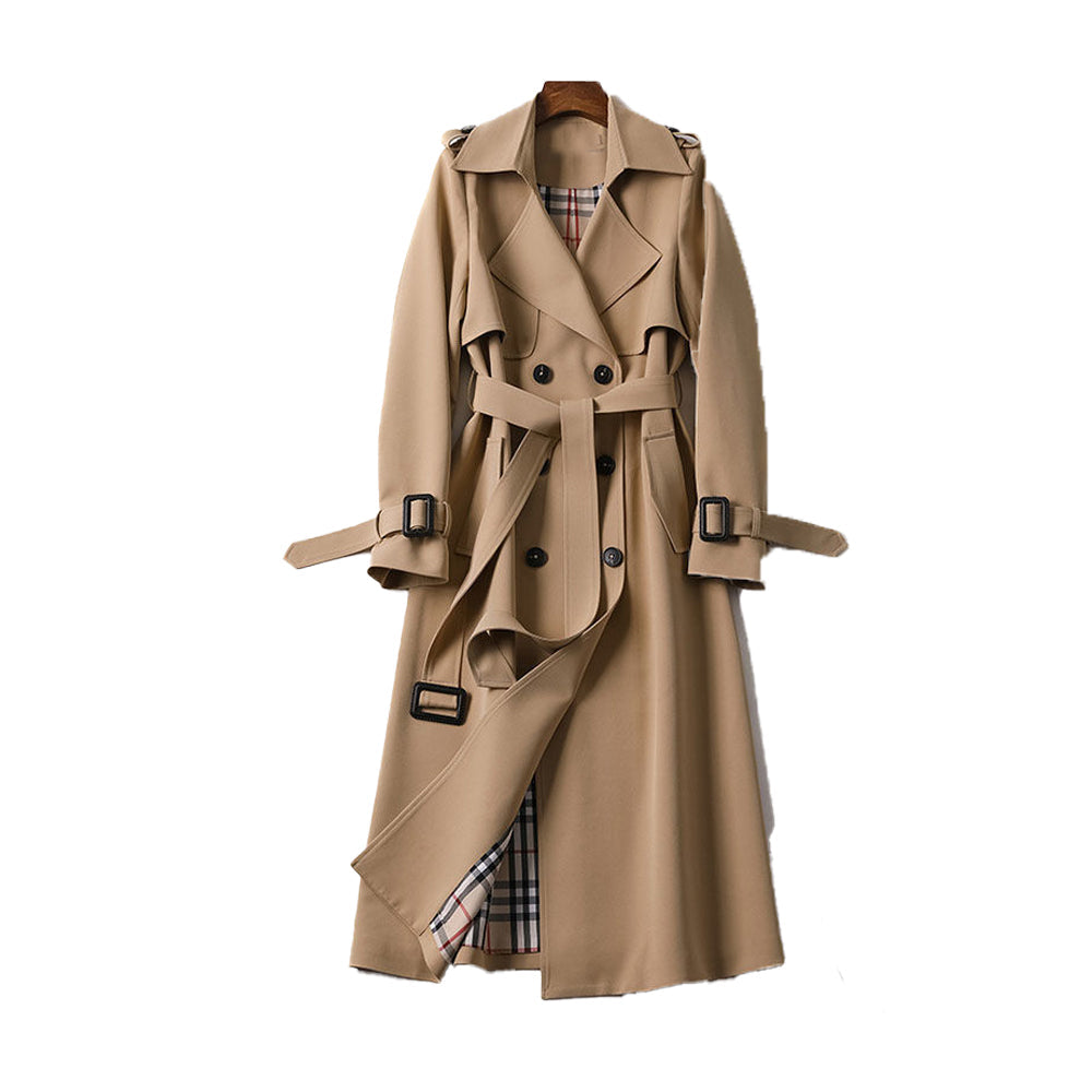 Emma – Elegant long double-breasted trench coat