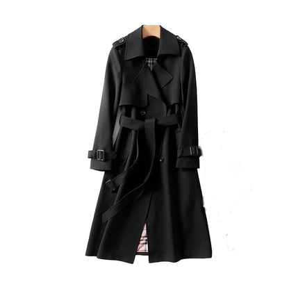 Emma – Elegant long double-breasted trench coat