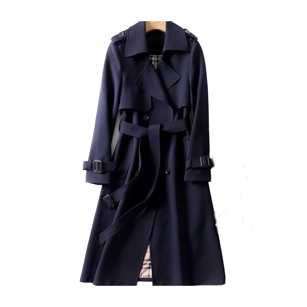 Emma – Elegant long double-breasted trench coat