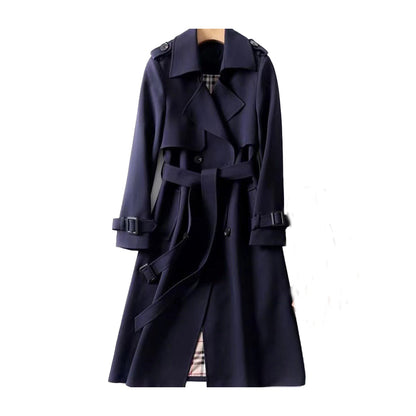 Emma – Elegant long double-breasted trench coat