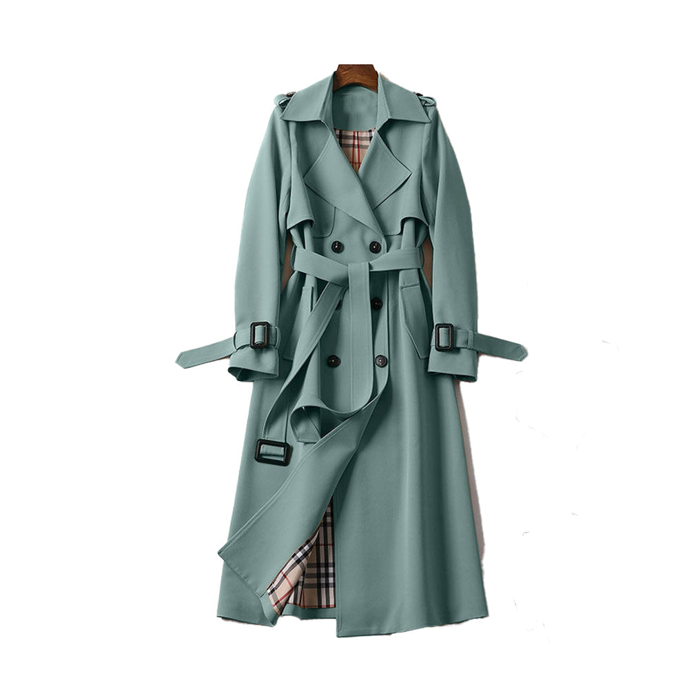 Emma – Elegant long double-breasted trench coat