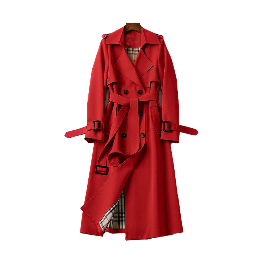 Emma – Elegant long double-breasted trench coat