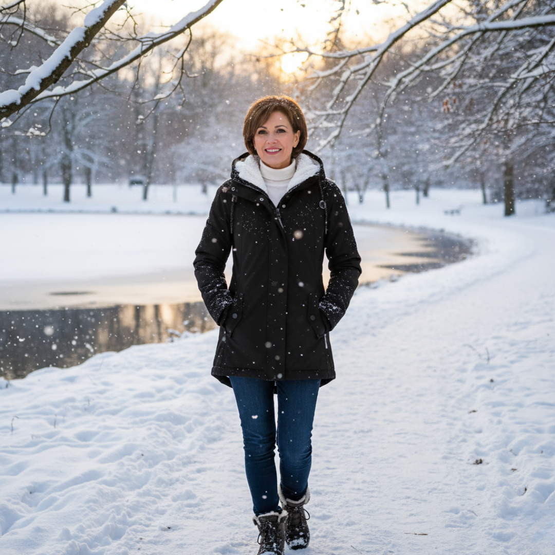 Emma – Elegant winter parka lined with sherpa