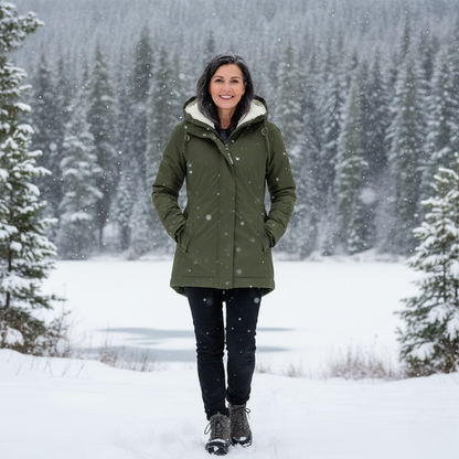 Emma – Elegant winter parka lined with sherpa