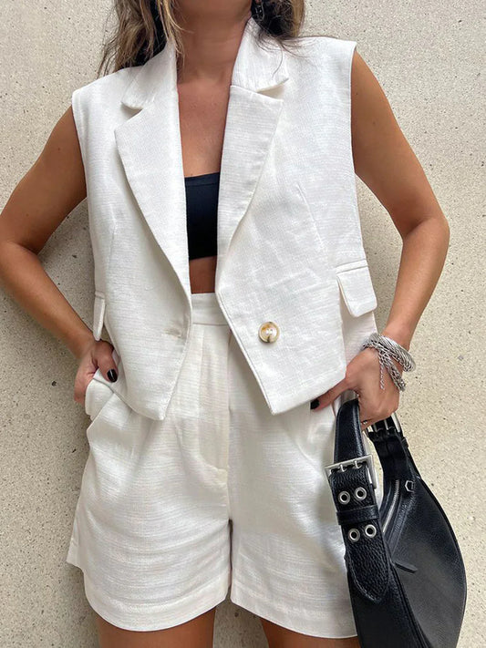 Ensemble Blazer Sans Manches Femme