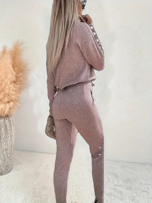 Ensemble Décontracté Femme - Haut Manches Longues Texturé