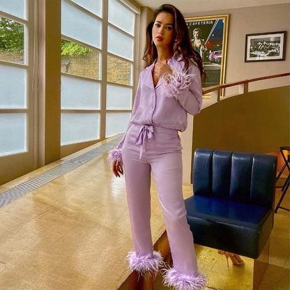 Ensemble Deux Pièces Femme - Chemise Boutonnée et Pantalon