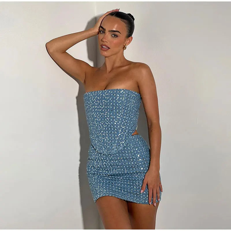 Ensemble Deux Pièces Femme - Pantalon Taille Haute Évasé