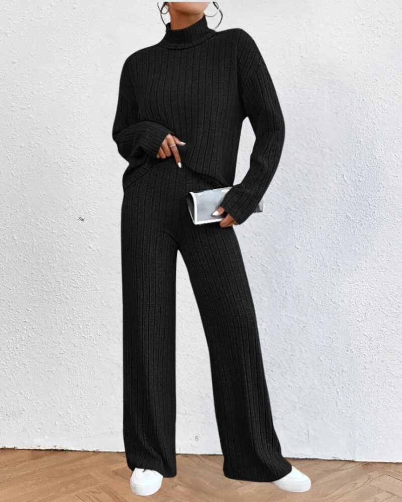 Ensemble Femme en Maille - Col Roulé - Manches Longues