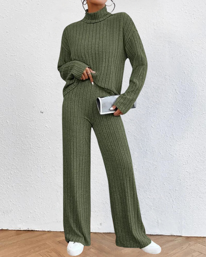 Ensemble Femme en Maille - Col Roulé - Manches Longues