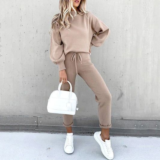 Ensemble Loungewear Femme - Sweatshirt Col Rond Manches Longues