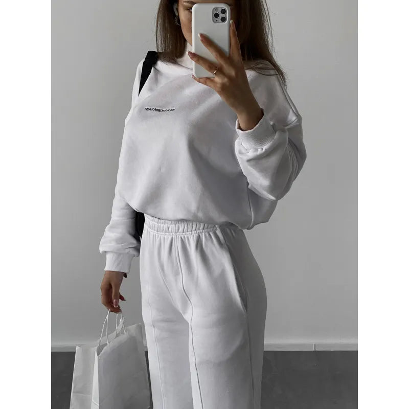Ensemble Loungewear Femme - Sweatshirt Oversize + Jogger Taille Élastique