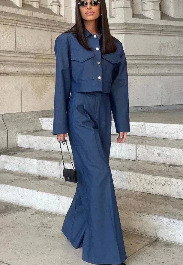 Ensemble streetwear en jean pour femme