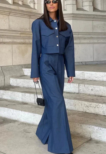 Ensemble streetwear en jean pour femme