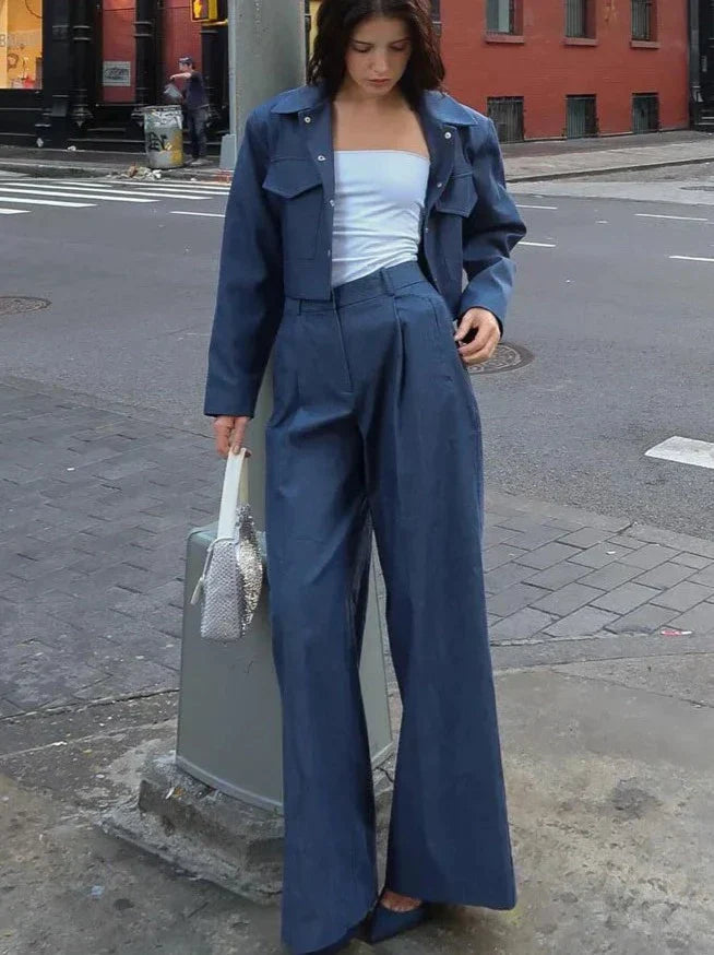 Ensemble streetwear en jean pour femme