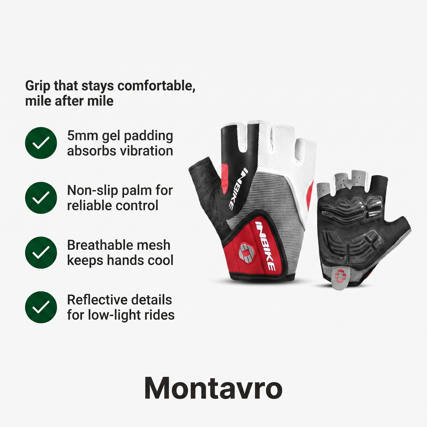 Breathable Cycling Gloves – Gel Padded with Reflective Details