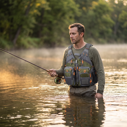 Lightweight Adjustable Fishing Safety Vest with Buoyancy