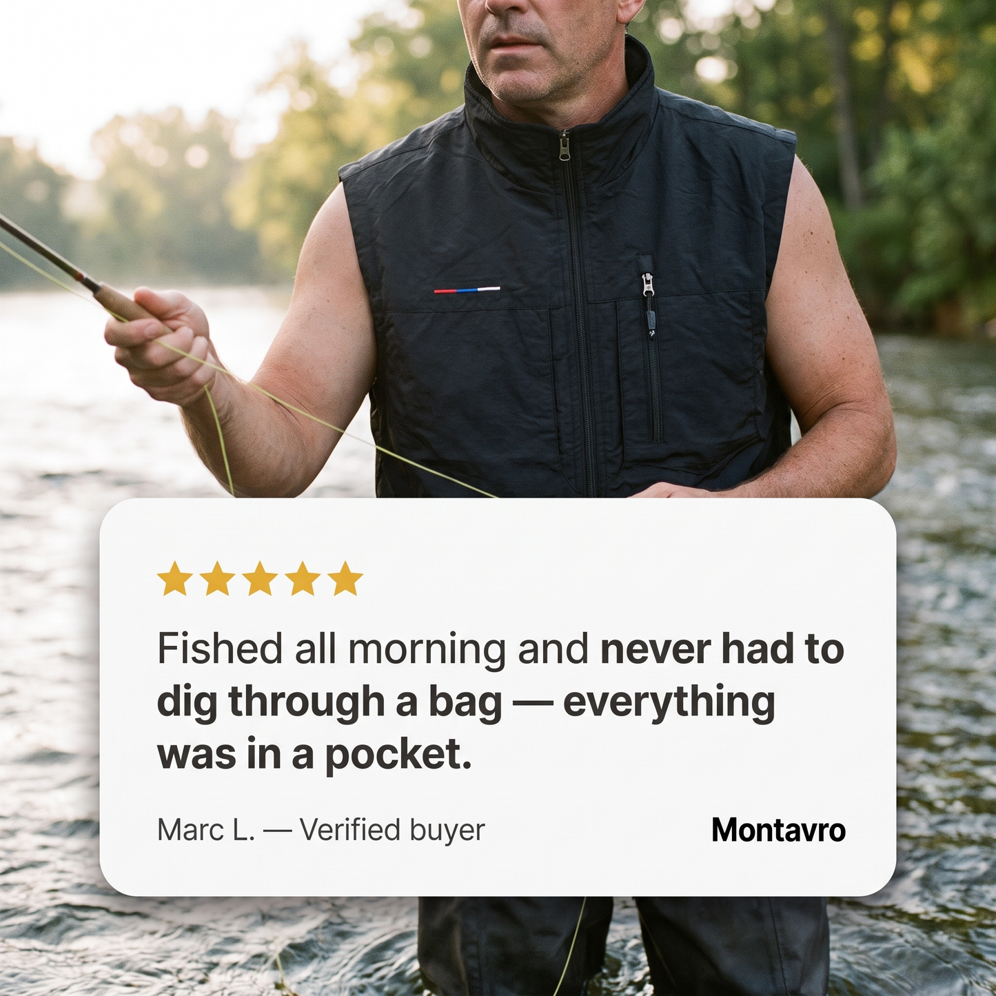 Lightweight Men's Vest with Multiple Pockets for Outdoor Activities