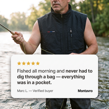 Lightweight Men's Vest with Multiple Pockets for Outdoor Activities