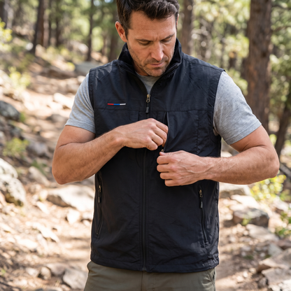 Lightweight Men's Vest with Multiple Pockets for Outdoor Activities