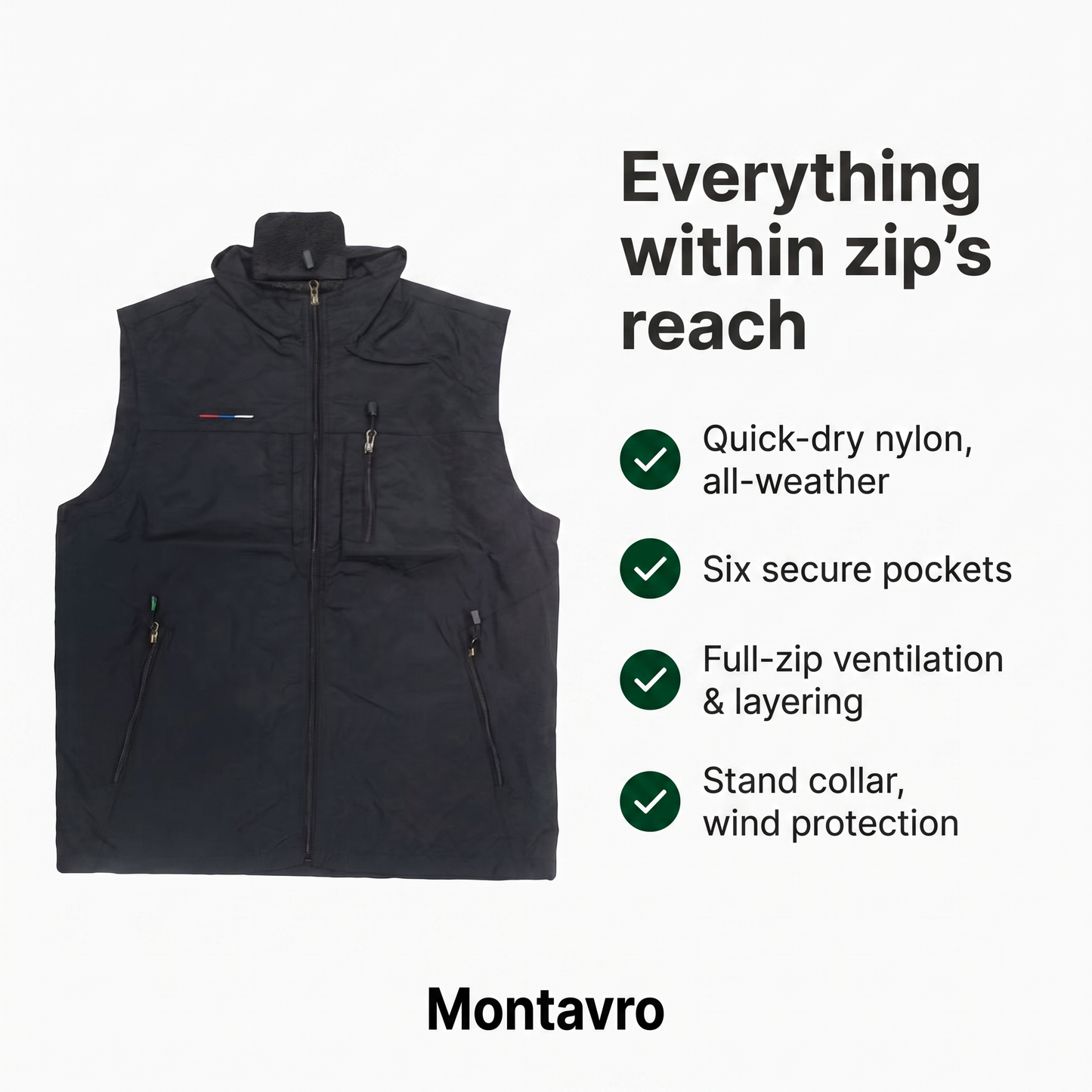 Lightweight Men's Vest with Multiple Pockets for Outdoor Activities